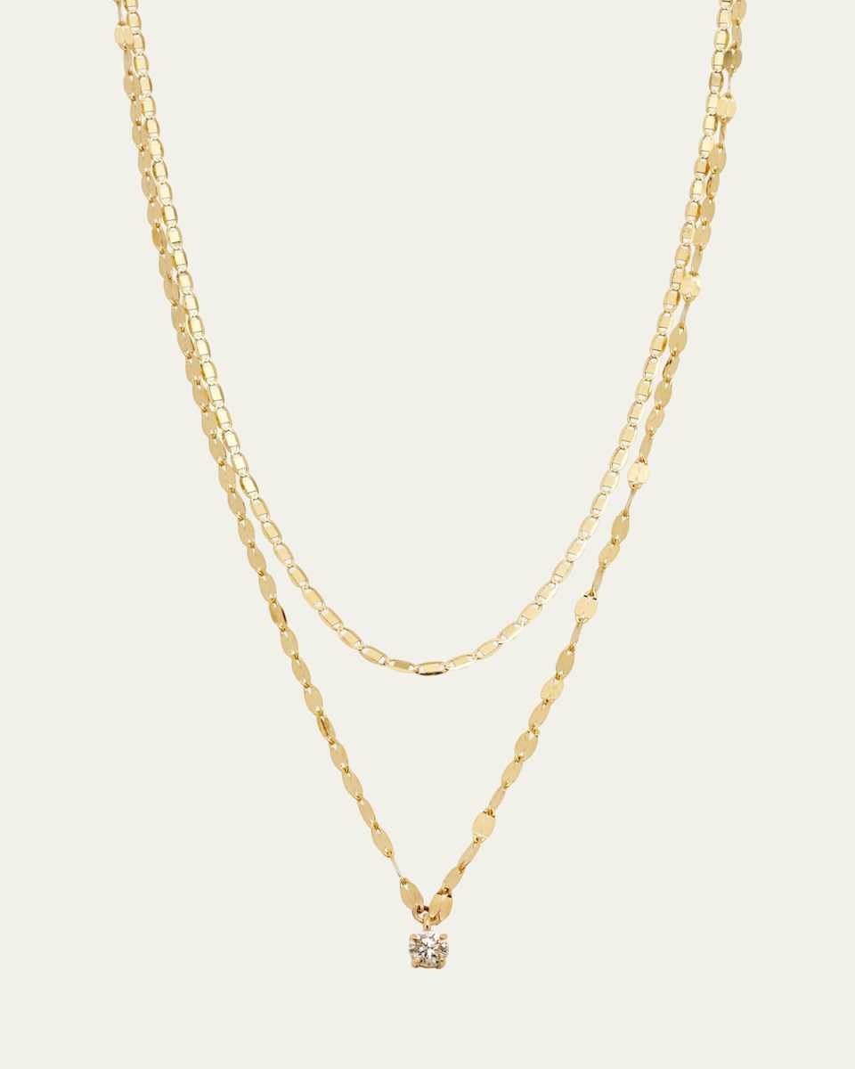 Solo Double-Strand Necklace with Diamond